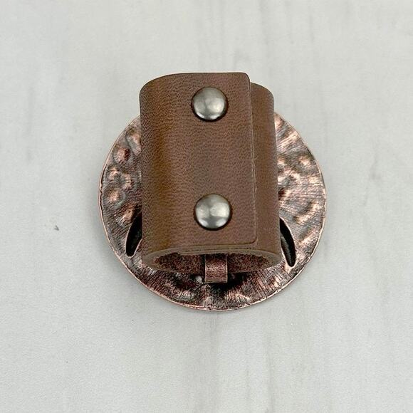 Western Copper Longhorn Scarf Slide Wild Rag - Picture 3 of 3